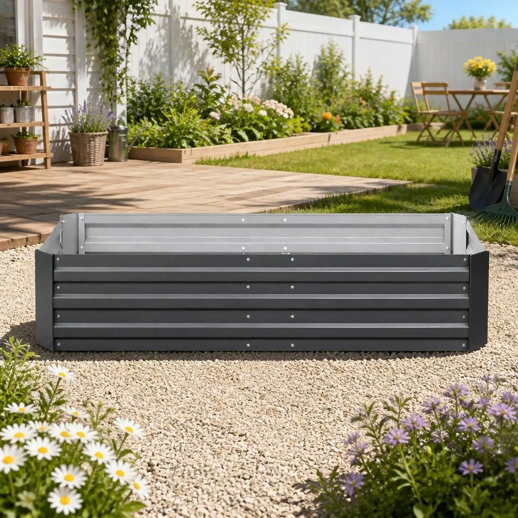 Raised Garden Bed Galvanised Steel 150x90cm Planter Box