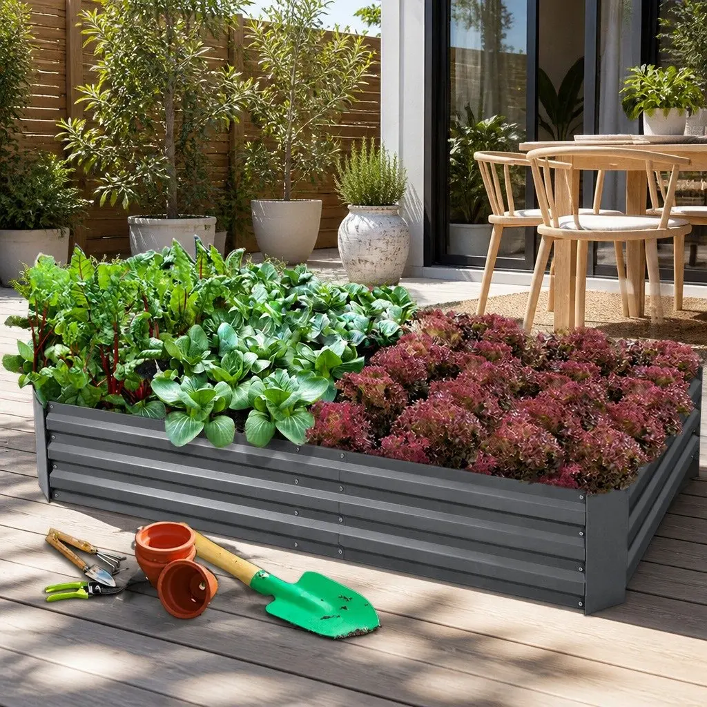 Raised Garden Bed Galvanised Steel 210x90cm