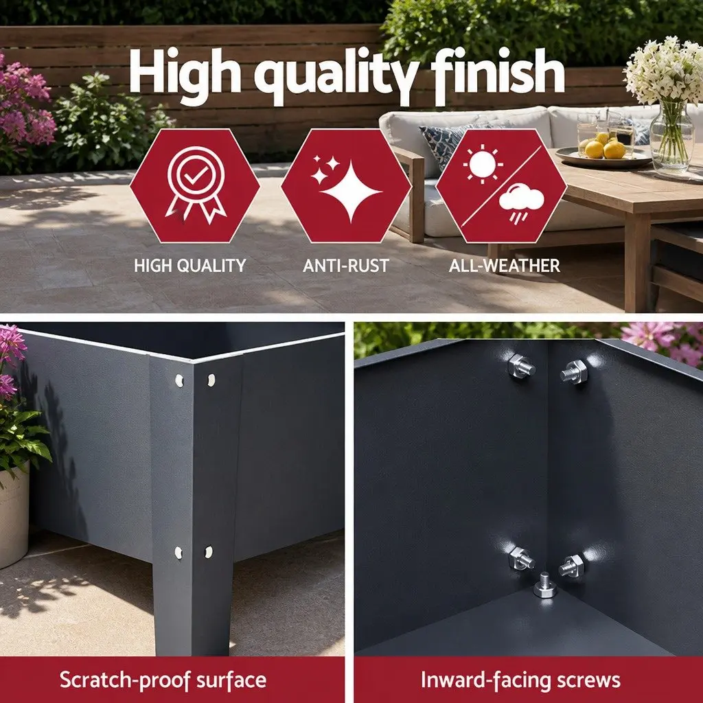 Raised Garden Bed Elevated Planter Box 100x40x80cm Wheeled Container