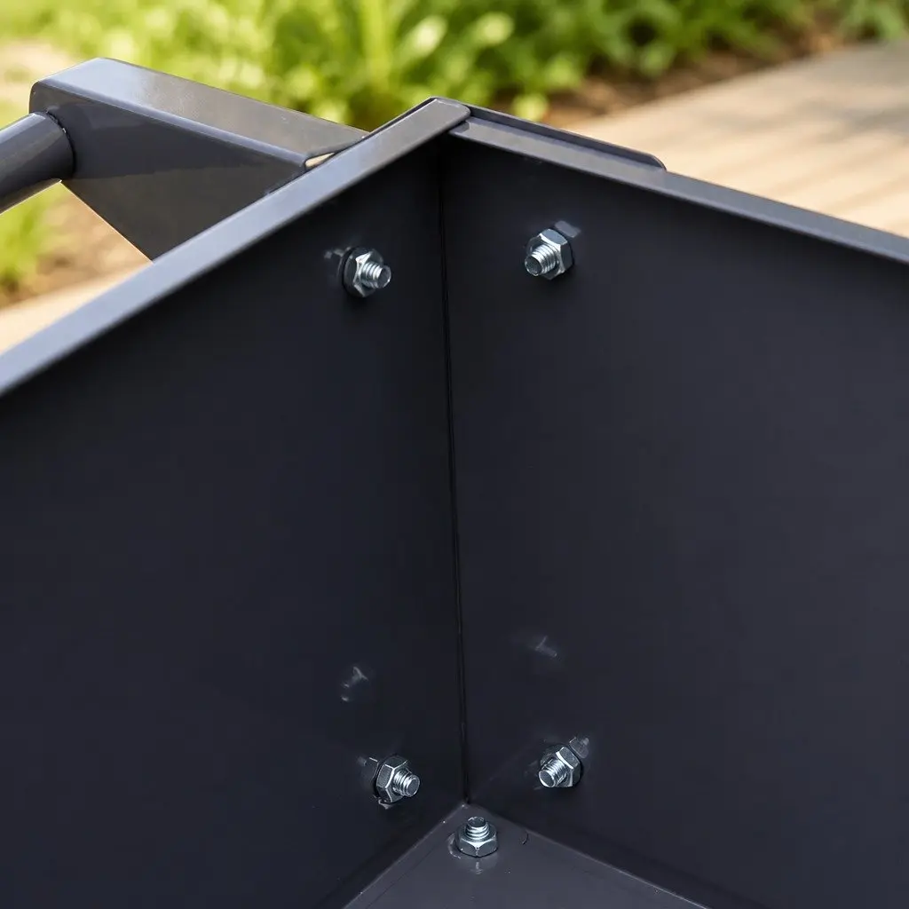 Raised Garden Bed Mobile Elevated Planter Box 100x40x80cm Galvanized Steel on Wheels