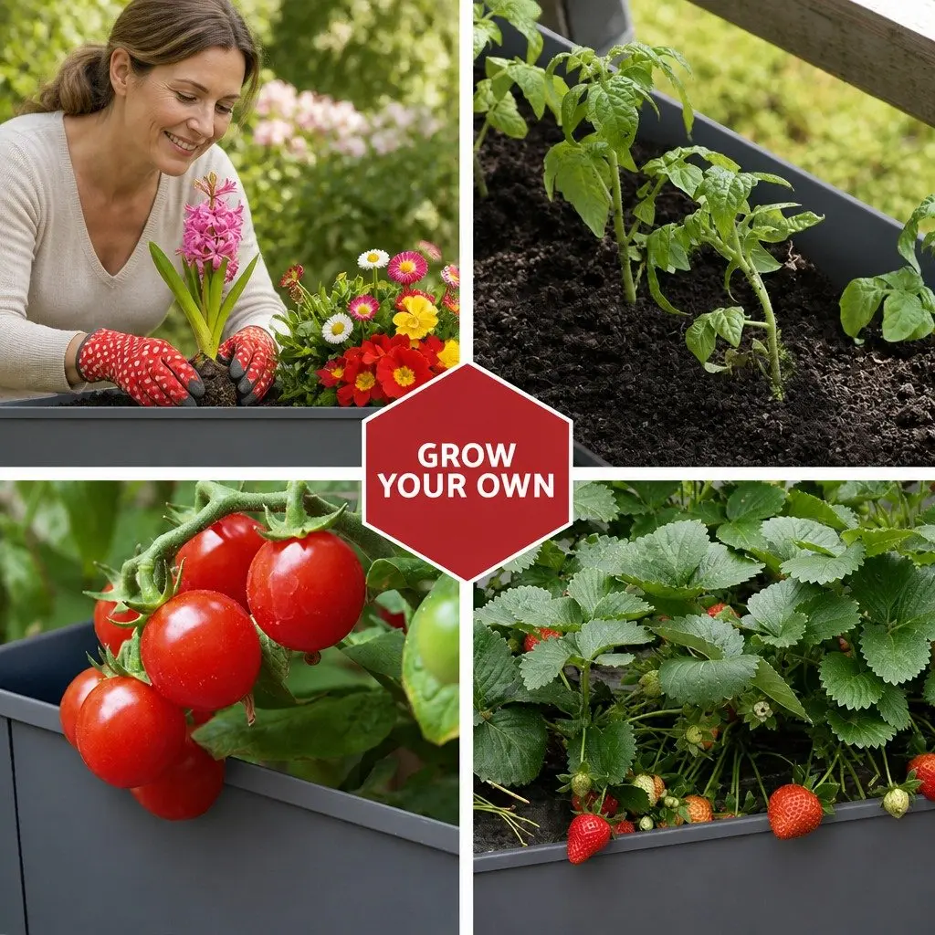 Raised Garden Bed Mobile Elevated Planter Box 100x40x80cm Galvanized Steel on Wheels