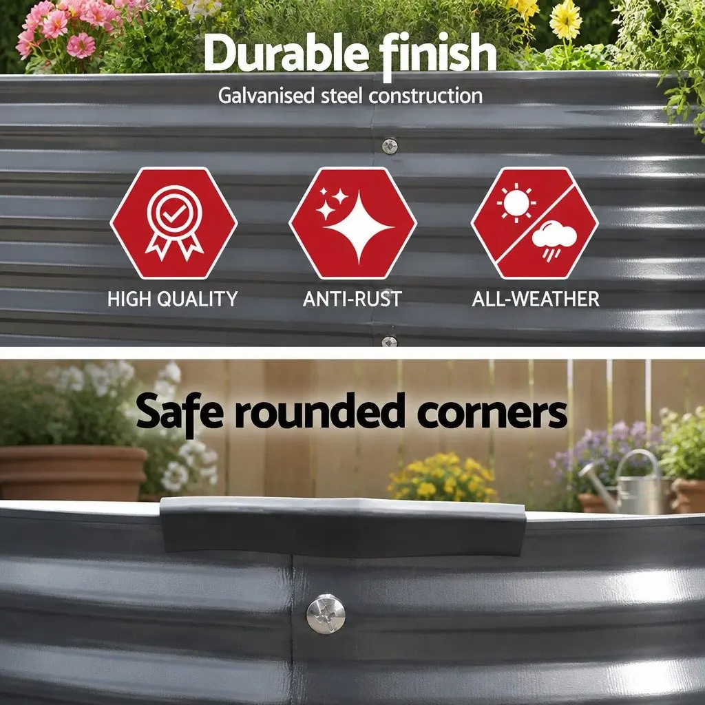 Galvanised Raised Garden Bed Latches 90x45cm Planter Box
