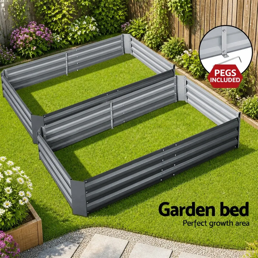 Raised Garden Bed Galvanised Steel 150x90cm