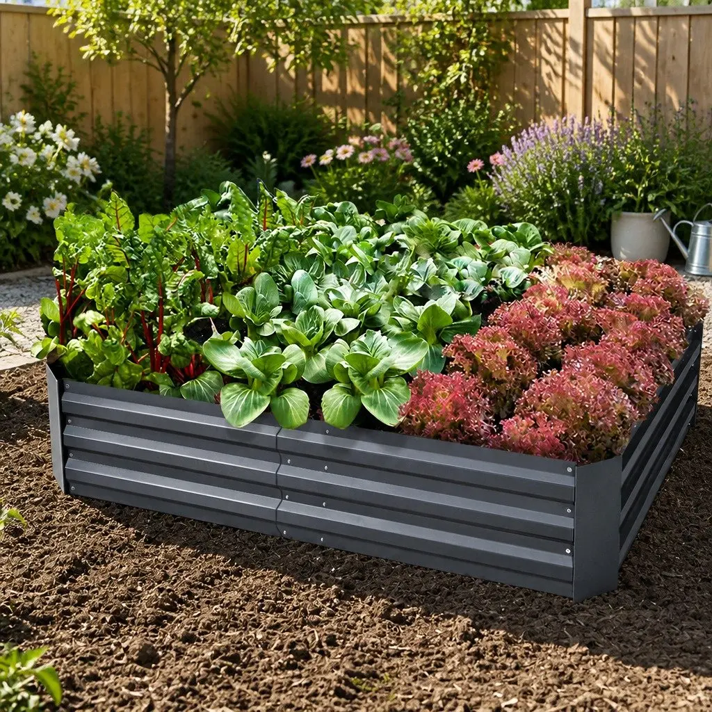 Raised Garden Bed Galvanised Steel 150x90cm