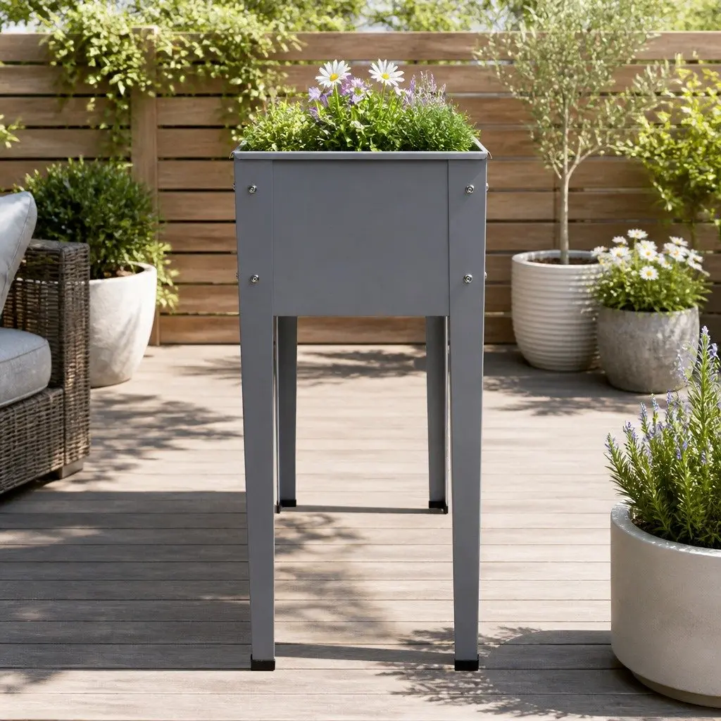 Garden Bed Planter Elevated 100x80x30cm Raised Outdoor Herb Flower Vegetable