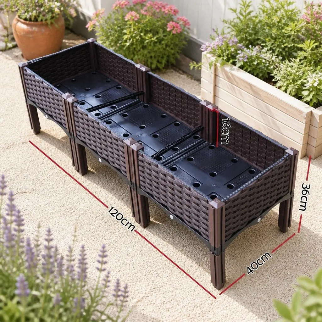 Raised Garden Bed Planter Box 120x40x36cm Vegetable Herb Flower Growing
