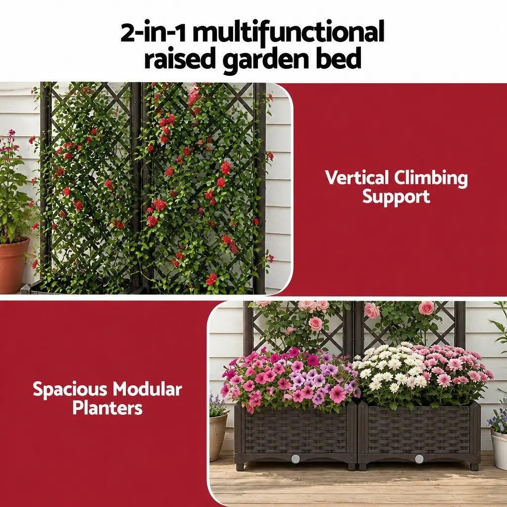 Garden Bed Self Watering Vertical Planter Elevated 80 cm x 40 cm x 122 cm