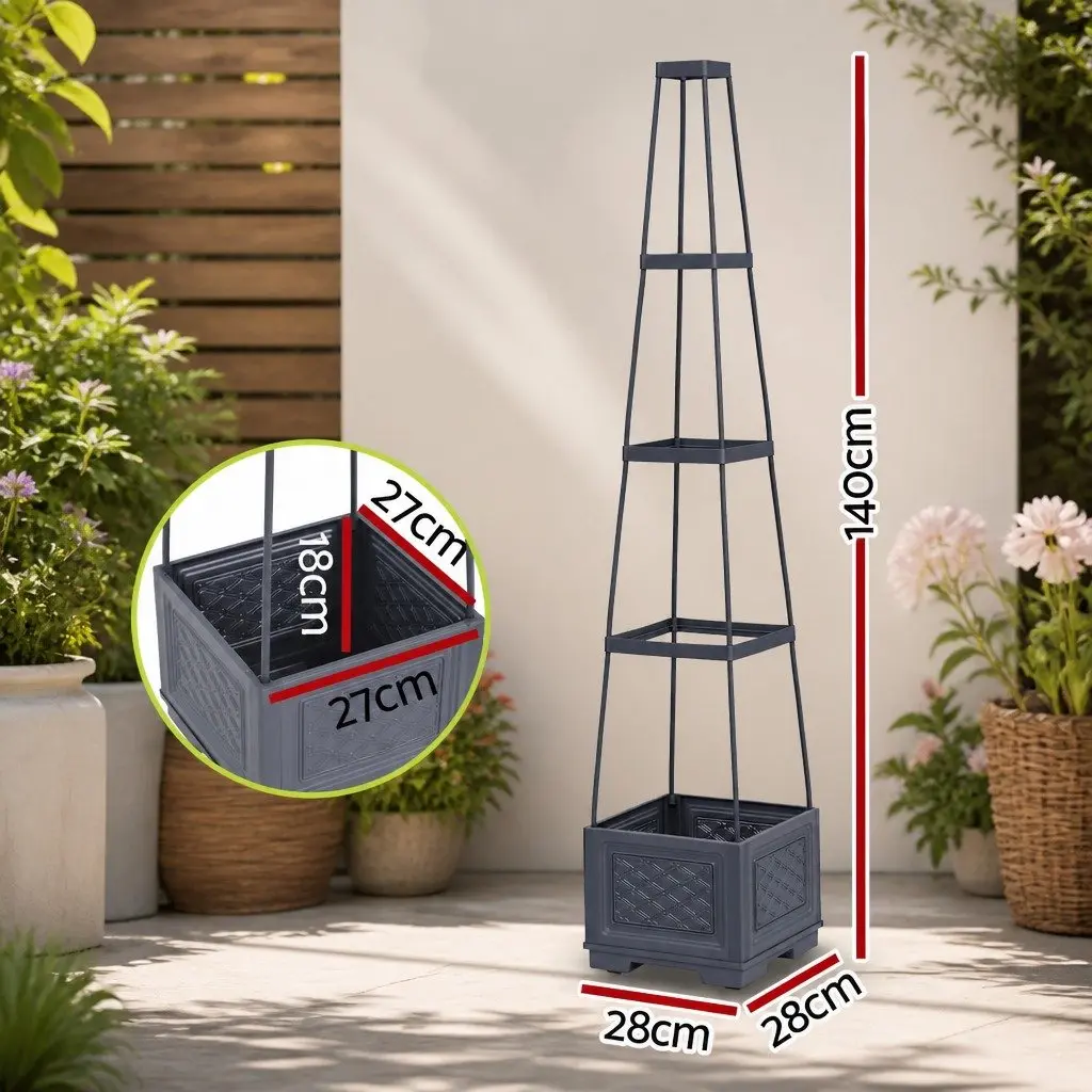 Self Watering Vertical Planter Tower 4 Layer 140cm Trellis Modular Garden Bed