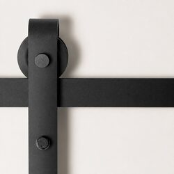 Sliding Barn Door Hardware Track Set 4M Black Steel Roller Kit with Floor Guide