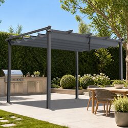 Outdoor Gazebo 3x4m Pergola Garden Canopy Adjustable Shade with Aluminium Frame