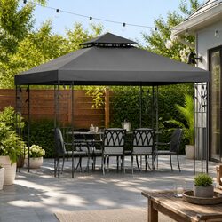 Friendly 3x3m Grey Gazebo for Your Backyard Fun