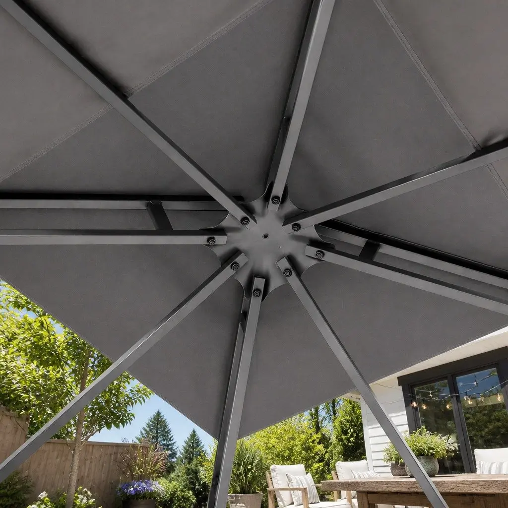 Grey Gazebo 3x3m Outdoor Canopy Tent Steel Frame UV Resistant Water Resistant