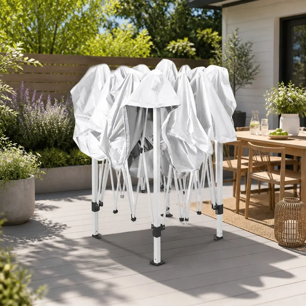 Pop Up Gazebo Waterproof UV Resistant 3x3m with Mesh Walls and Adjustable Height