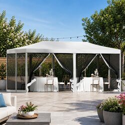 Pop Up Gazebo Marquee 3x6m Outdoor Camping Tent Canopy Mesh Walls Garden Shade