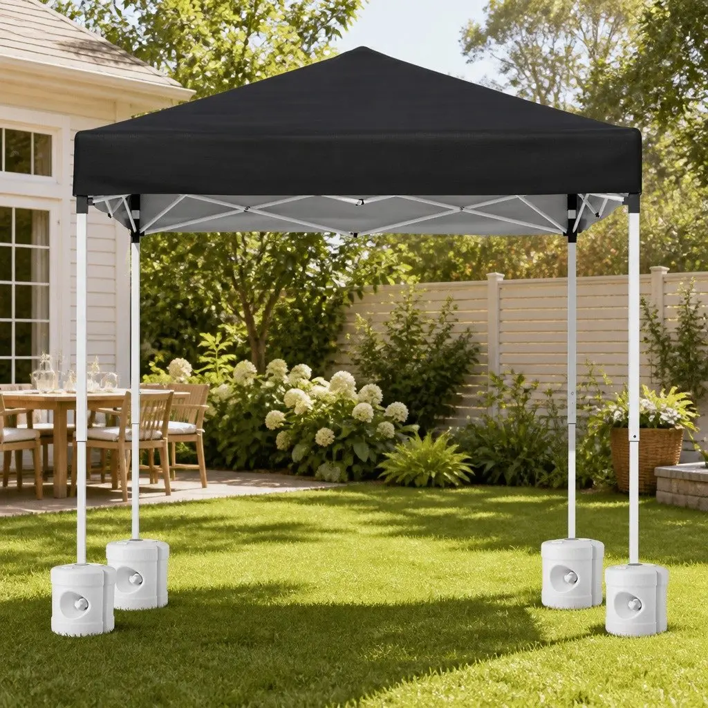 Outdoor Gazebo Portable Shade Canopy 2x2m with Adjustable Height and 4 Base Pods