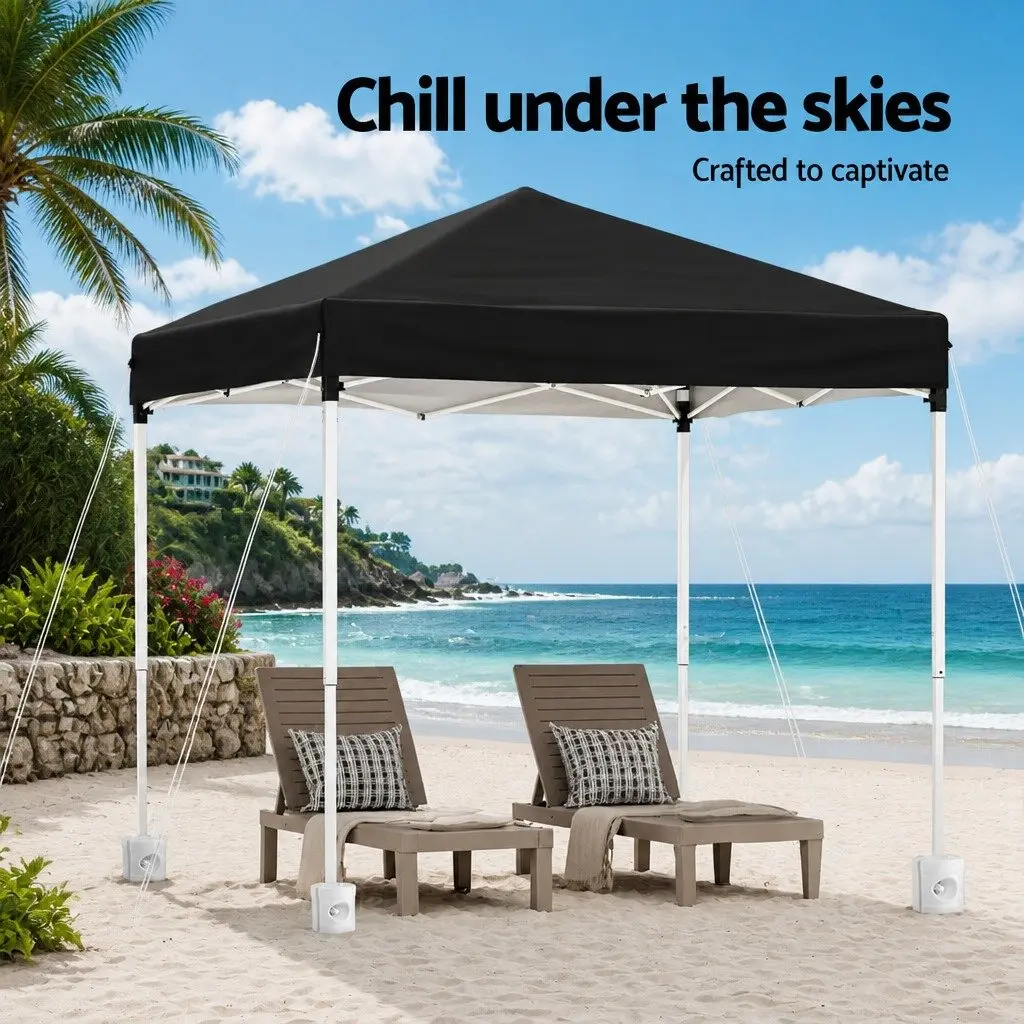 Outdoor Gazebo Portable Shade Canopy 2x2m with Adjustable Height and 4 Base Pods