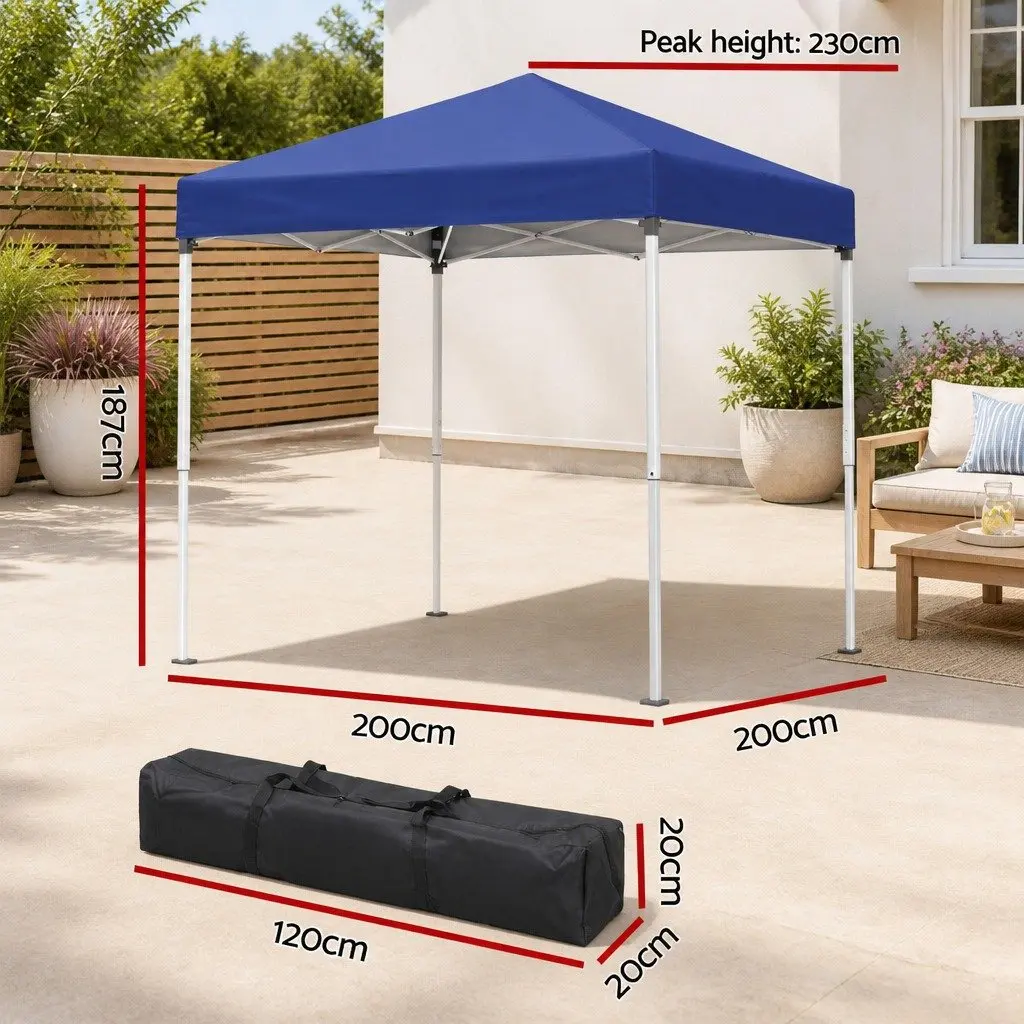 Gazebo Portable 2x2m Outdoor Patio Garden Shade Canopy Blue