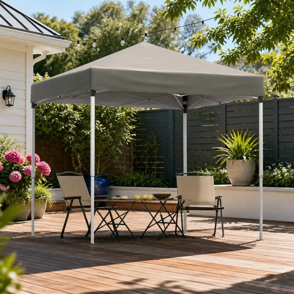 Outdoor Gazebo 2x2m Patio Garden Marquee Shade Canopy w/ Base Pods Grey