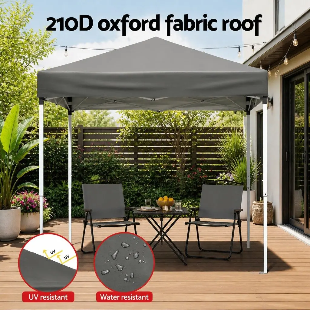 Outdoor Gazebo 2x2m Patio Garden Marquee Shade Canopy w/ Base Pods Grey