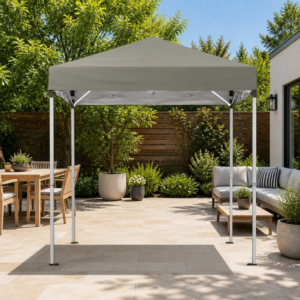 Gazebo Portable Canopy 2x2m Adjustable Height Outdoor Shade for Garden Patio