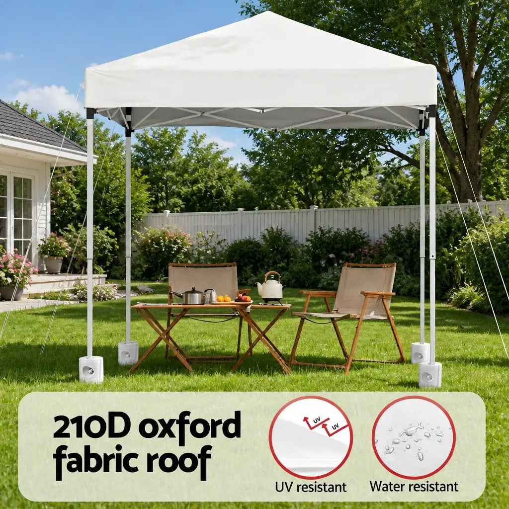 Outdoor Gazebo Portable 2x2m Adjustable Height UV Water Resistant White