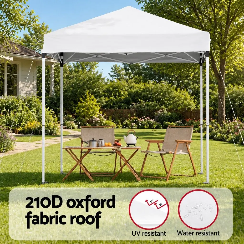 Gazebo Portable Outdoor Shelter 2x2m Adjustable Height White