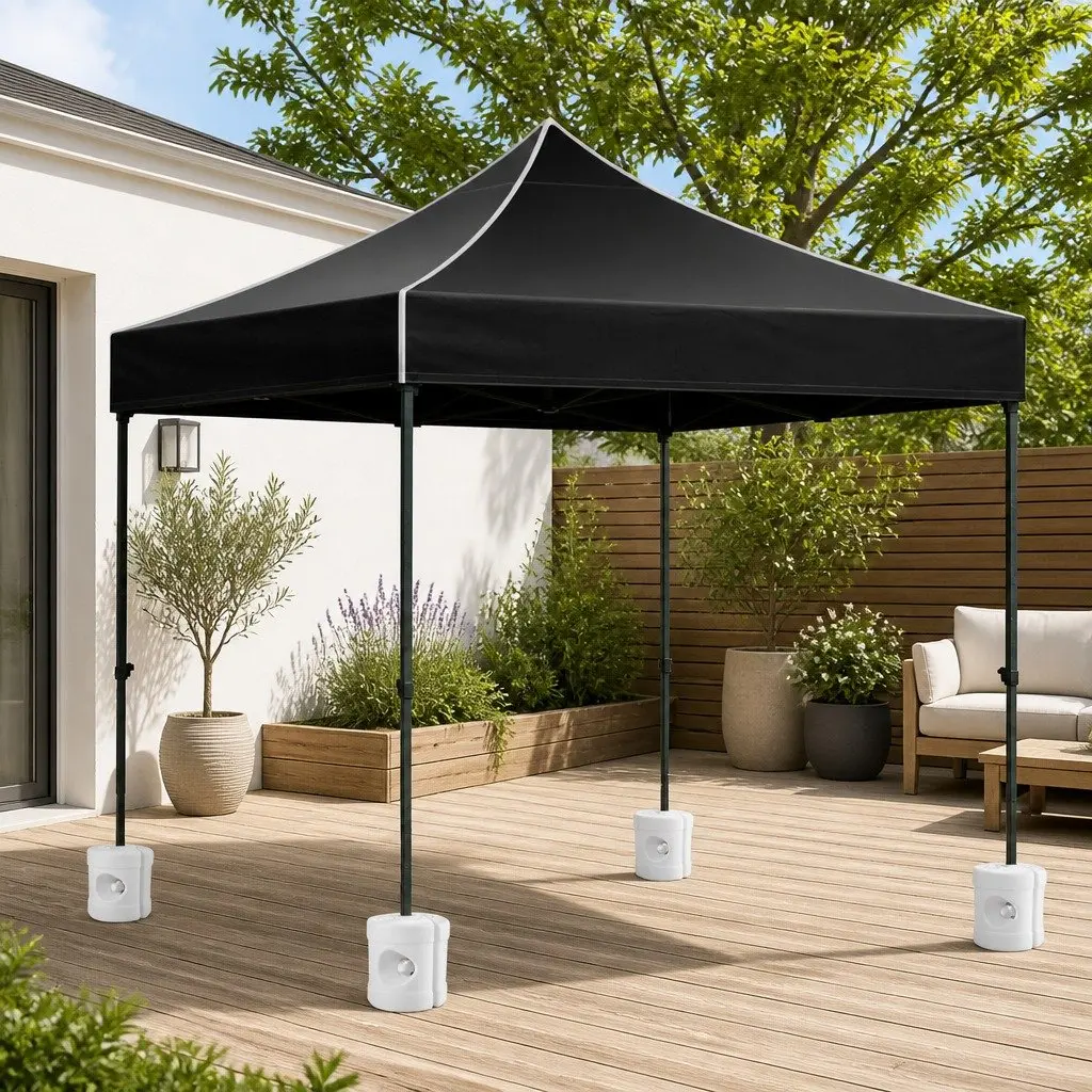 Pop Up Gazebo Folding Marquee Tent 3x3m Black Outdoor Canopy Shade