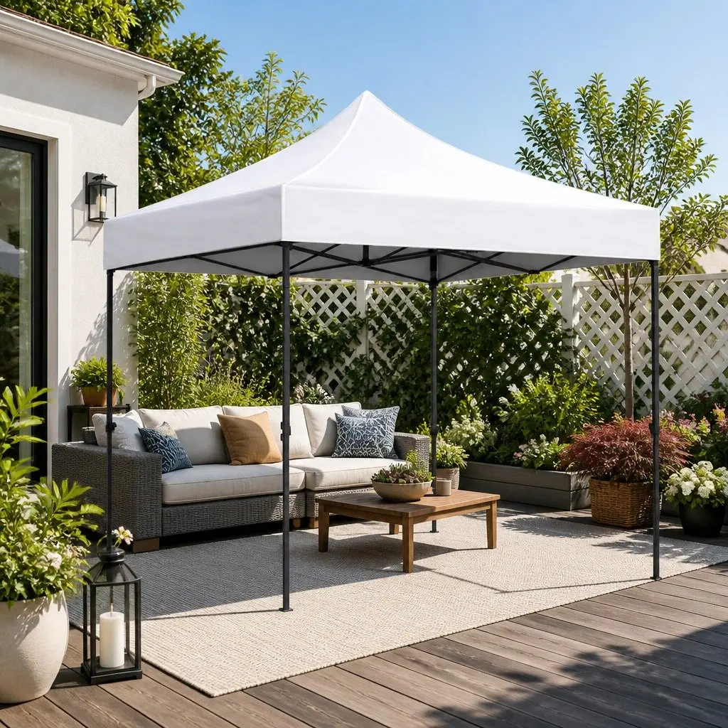 Folding Gazebo Outdoor Shade Structure 3x3m White with UV and Water Resistant Fabric