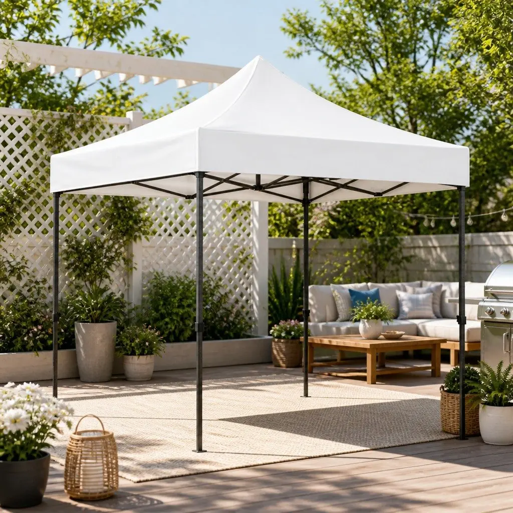 Folding Gazebo Outdoor Shade Structure 3x3m White with UV and Water Resistant Fabric