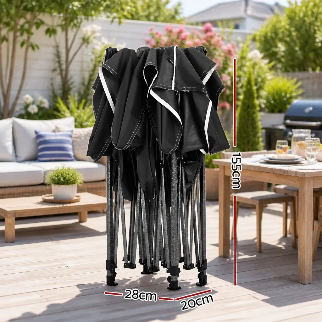 Pop Up Gazebo Folding Marquee Tent 3x4.5m Outdoor Canopy Black