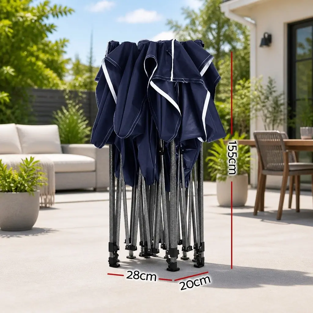 Pop Up Gazebo Folding Marquee Tent Outdoor Canopy Shade 3x4.5m with UV Water Resistant Fabric and 4 Base Pods