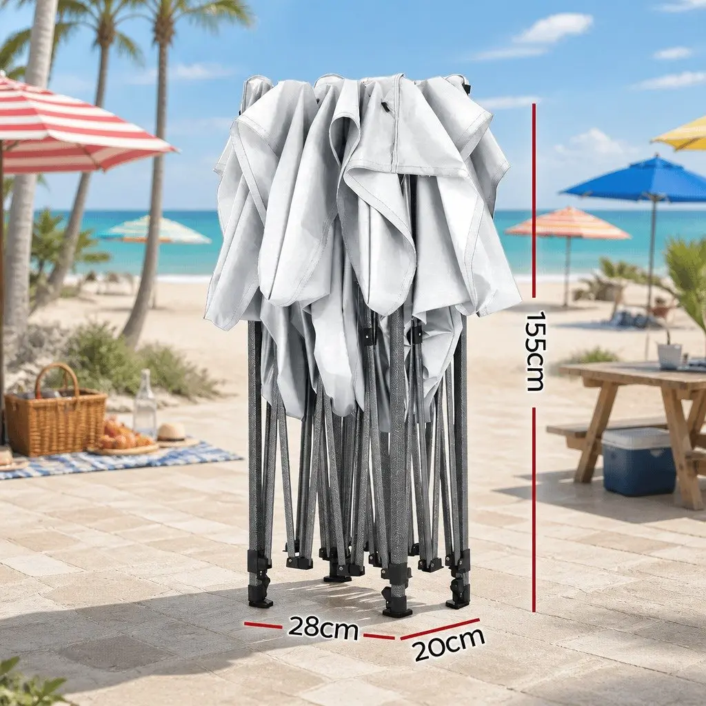 Pop Up Gazebo 3x4.5m White Canopy with 4 Base Pods UV and Water Resistant