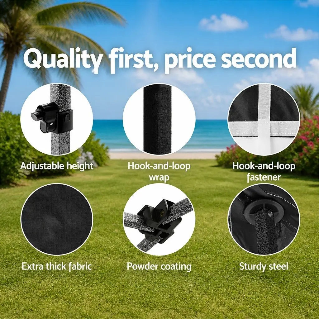 Pop Up Gazebo Marquee 3x6m Folding Outdoor Canopy Tent with 4 Base Pods Black