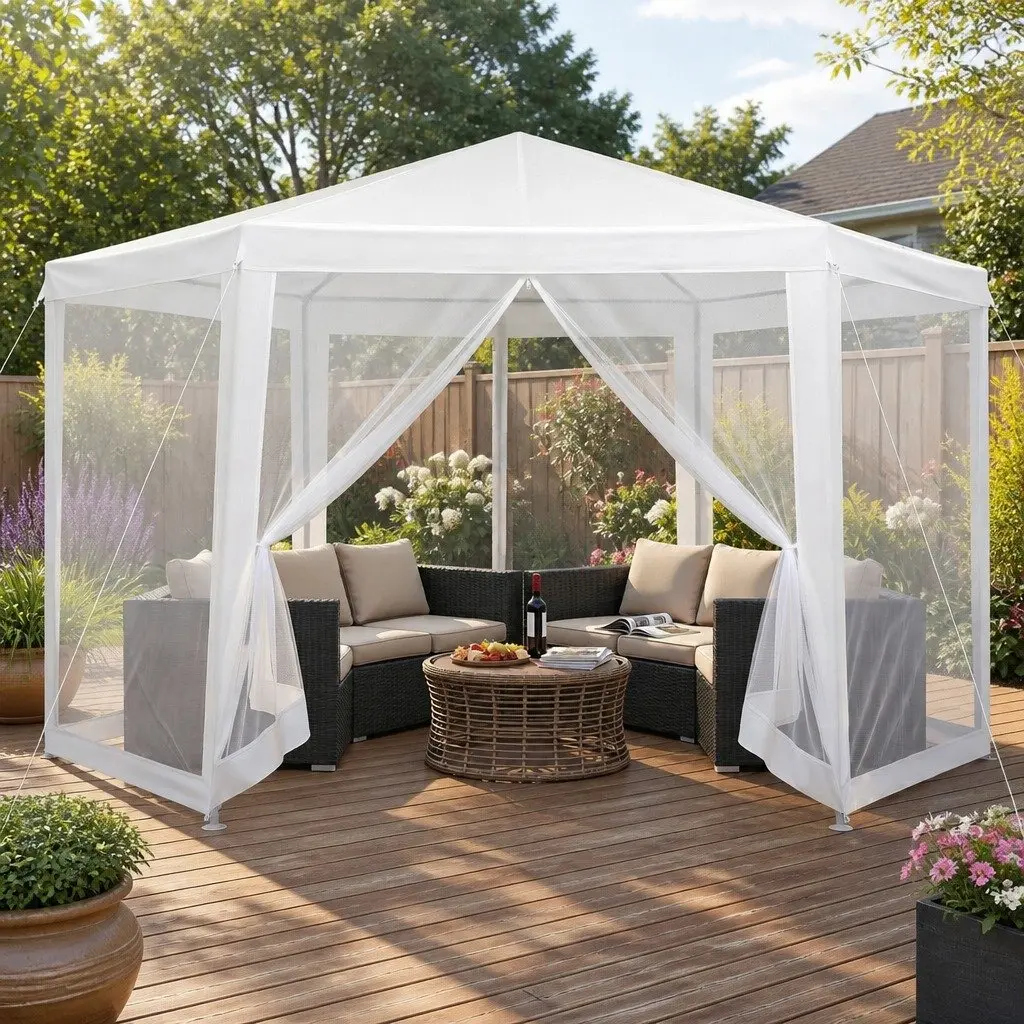 2x2m Hexagonal Gazebo for Outdoor Fun