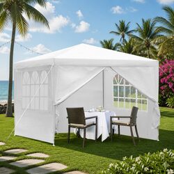 Gazebo 3x3m Marquee Tent Outdoor Party Wedding Camping Canopy Side Panels Window