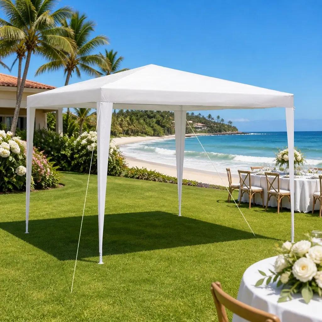 3x3m Gazebo Outdoor Canopy Tent UV and Water Resistant Black Steel Frame