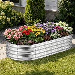 Your Friendly Oval Metal Planter Box 150x70x30cm for Outdoor Gardening