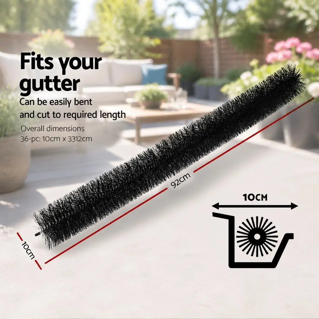 Gutter Brush Debris Protection 92cm x 10cm Nylon Bristles 36 Pieces
