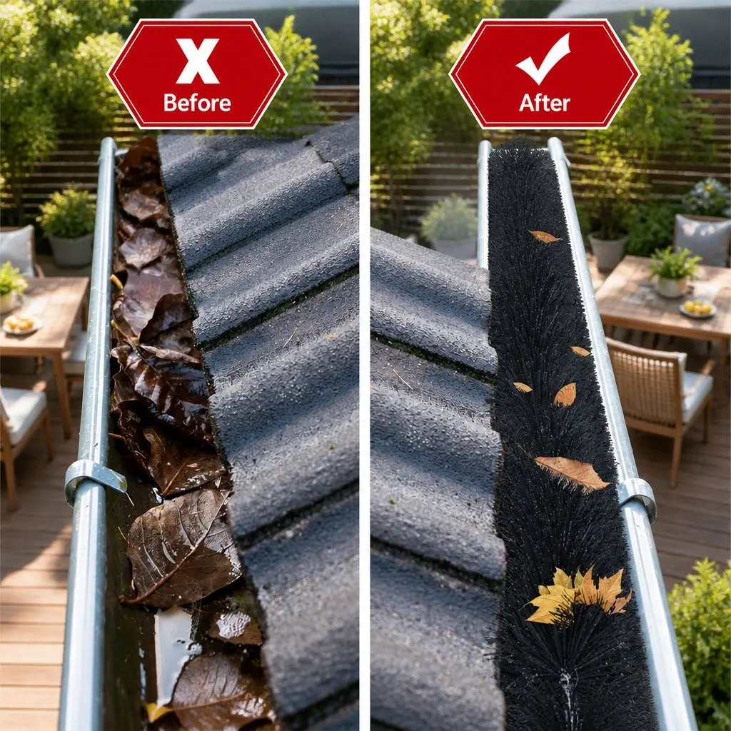 Gutter Brush Debris Protection 92cm x 10cm Nylon Bristles 36 Pieces
