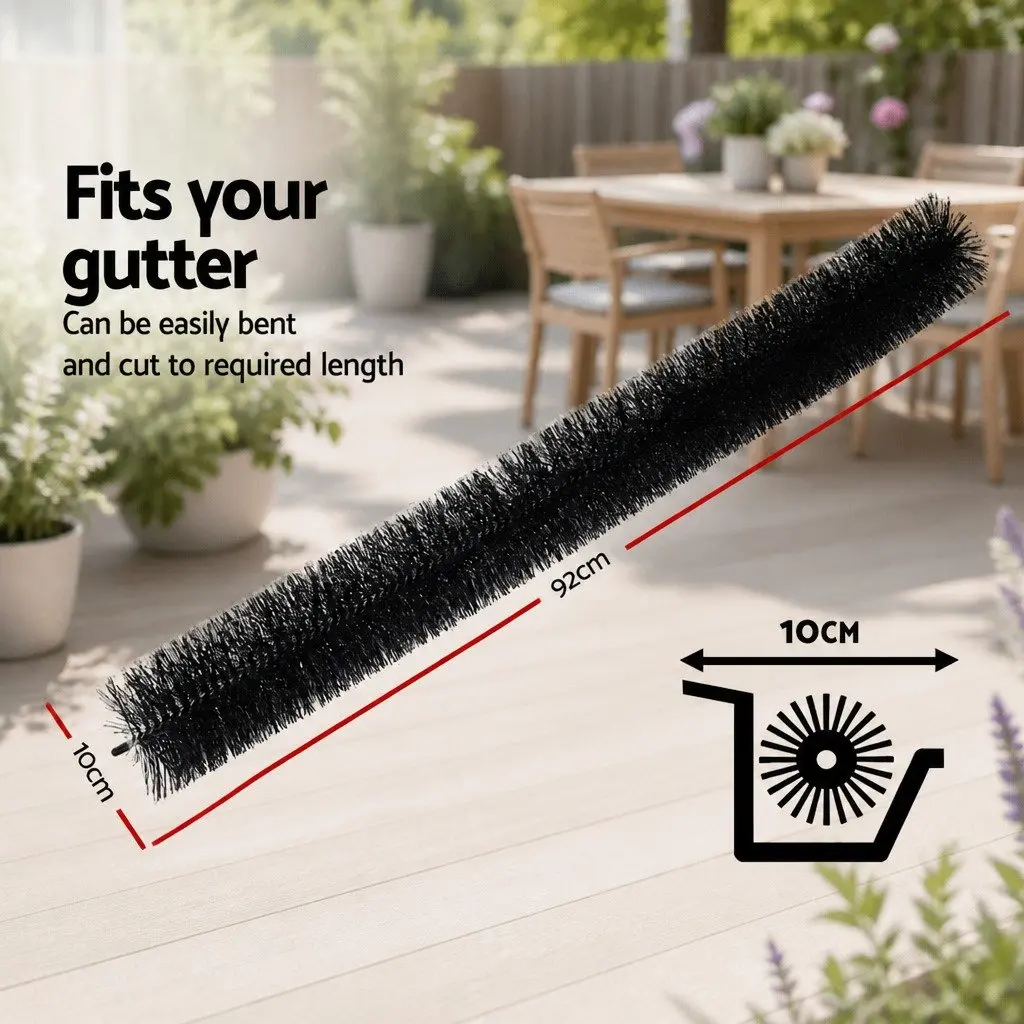 Gutter Guard Brush UV-Resistant Nylon Bristles 92cm x 10cm Black