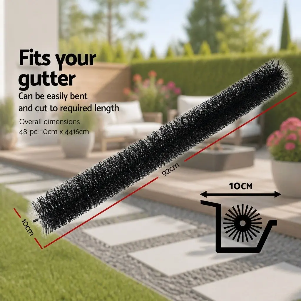 Gutter Guard Brush Black 92cm x 10cm Nylon Bristles 48 Pack