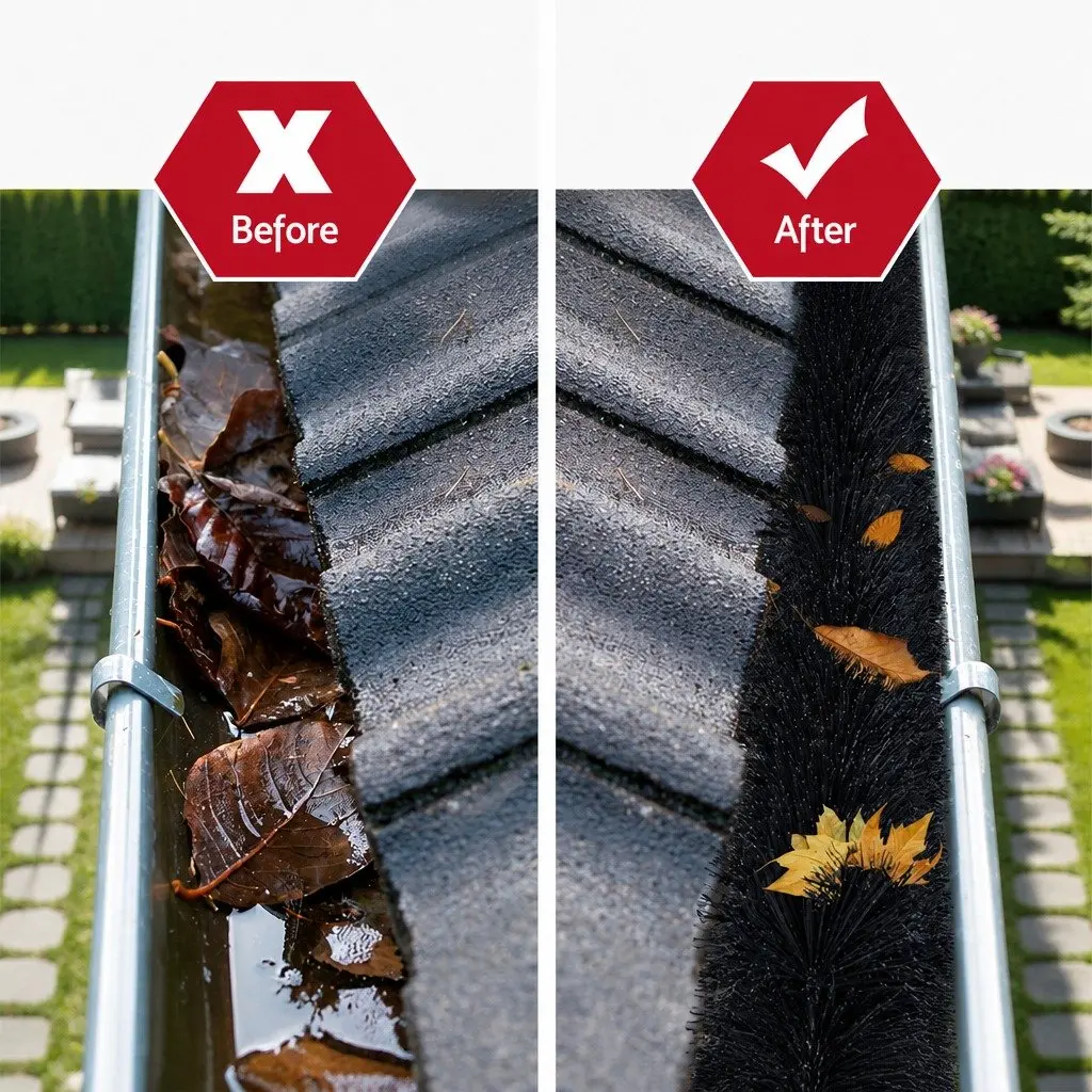 Gutter Guard Brush Black 92cm x 10cm Nylon Bristles 48 Pack