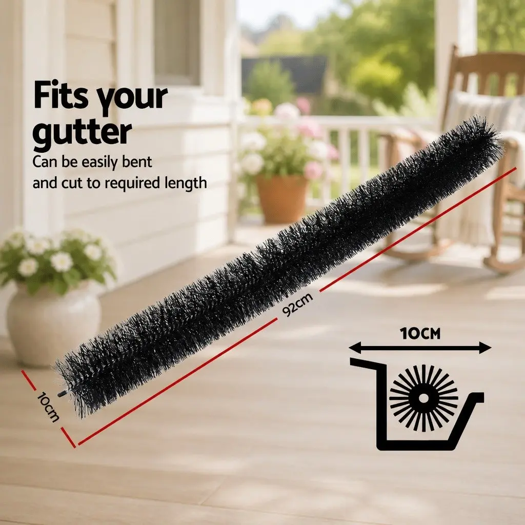 Gutter Brush Debris Protection 92cm x 10cm Black Nylon Bristles 24 Piece