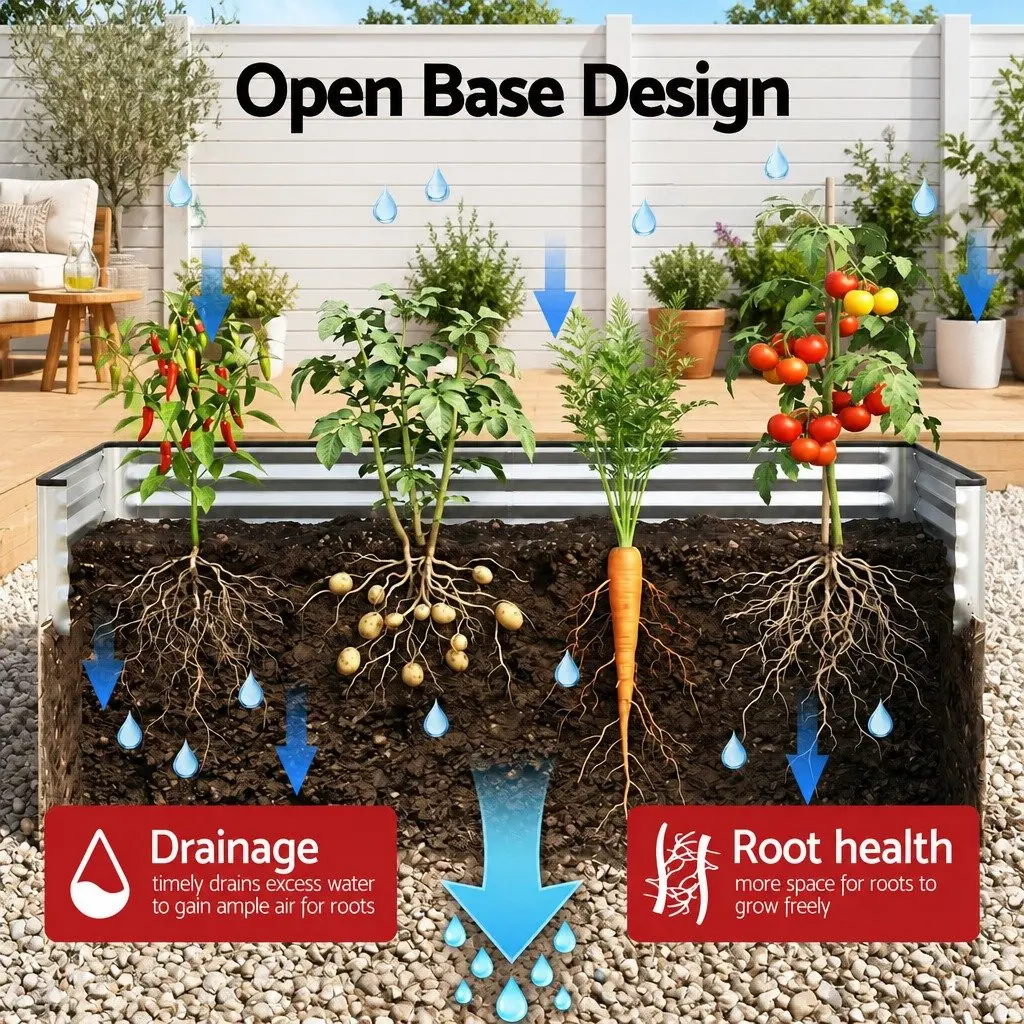 Raised Garden Bed 3 in 1 Greenhouse Planter Box Kit with Opening Windows