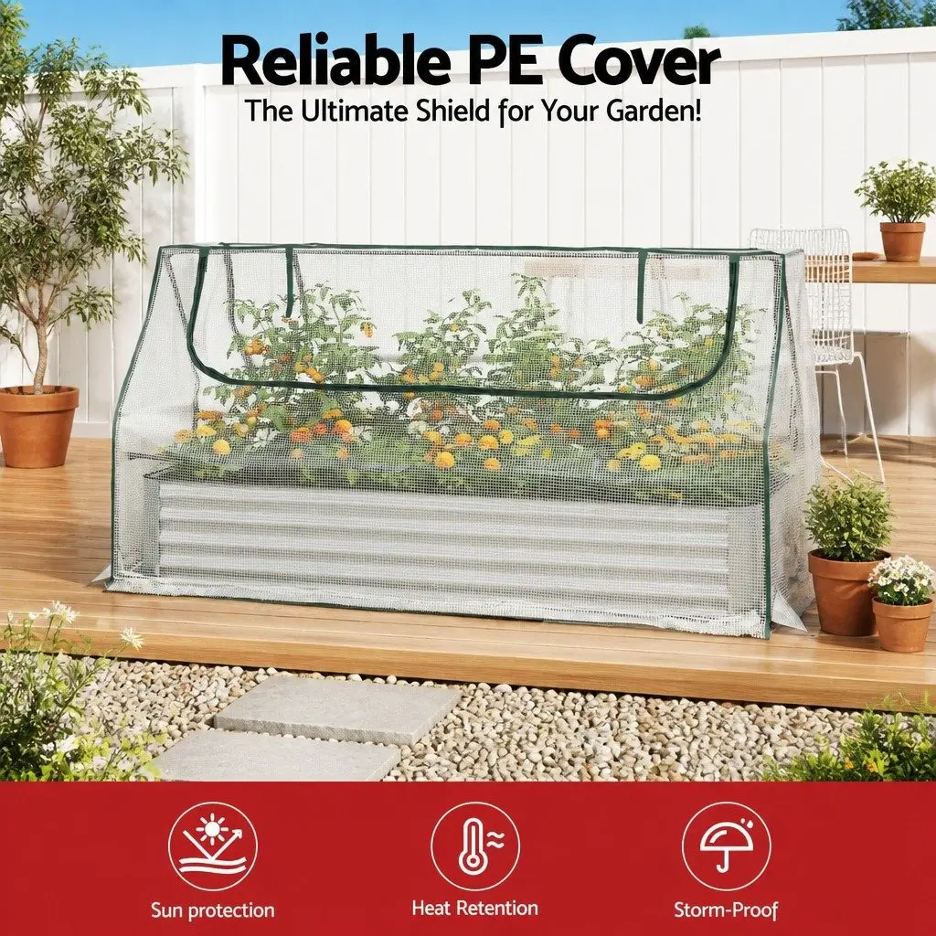 Raised Garden Bed 3 in 1 Greenhouse Planter Box Kit with Opening Windows