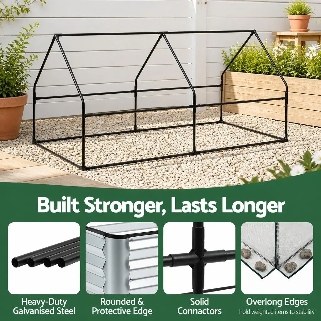 Raised Garden Bed 3 in 1 Greenhouse Planter Box Kit with Opening Windows