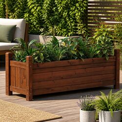Compact Wooden Raised Garden Bed for Outdoor Gardening