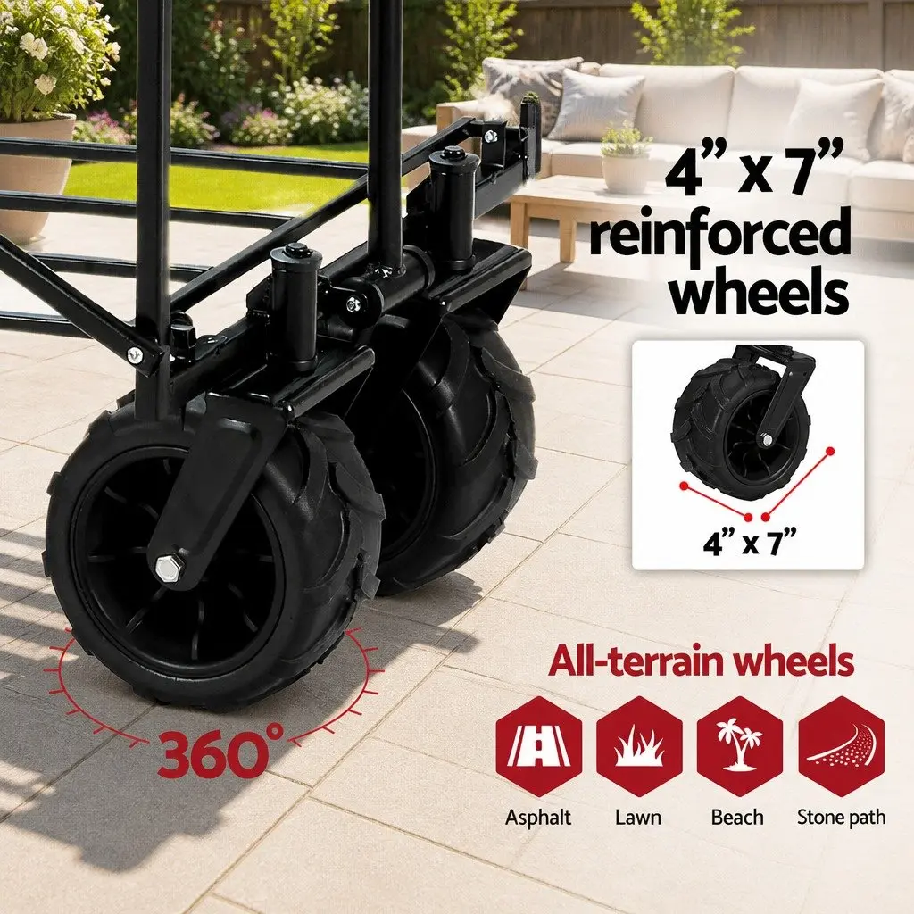 Garden Cart Folding Trolley Heavy Duty 120kg Size