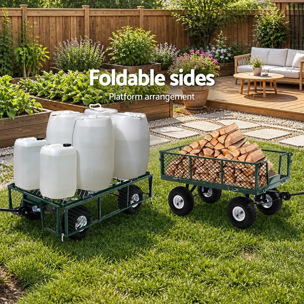 Mesh Garden Cart for Easy Outdoor Storage 96cm