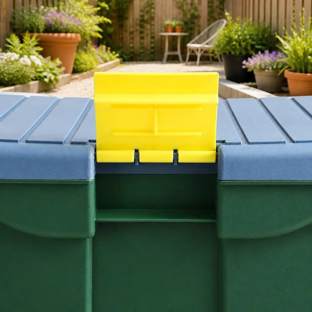 3in1GardenToolStorageCartwithRemovableTrayCompactSeatingWheelsGreen